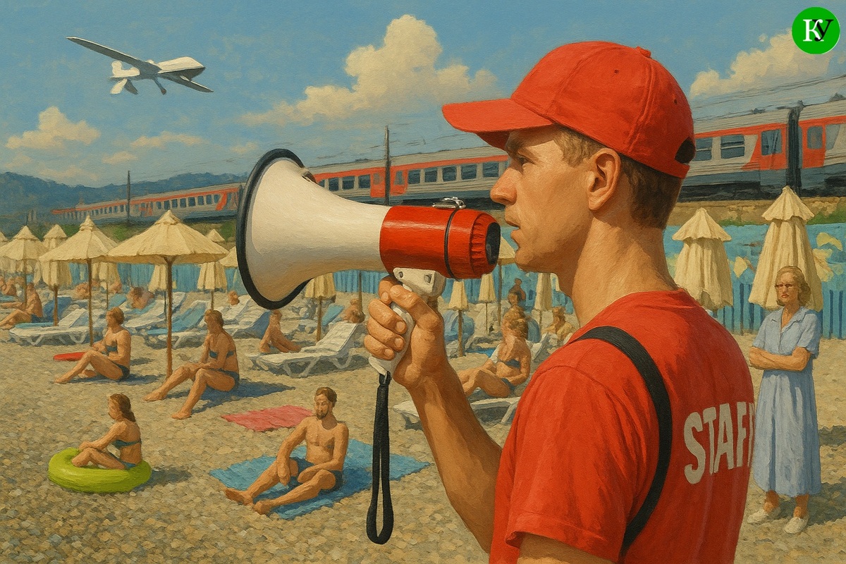 Пляж. Иллюстрация создана "Кавказским узлом" с помощью ИИ в программе Copilot