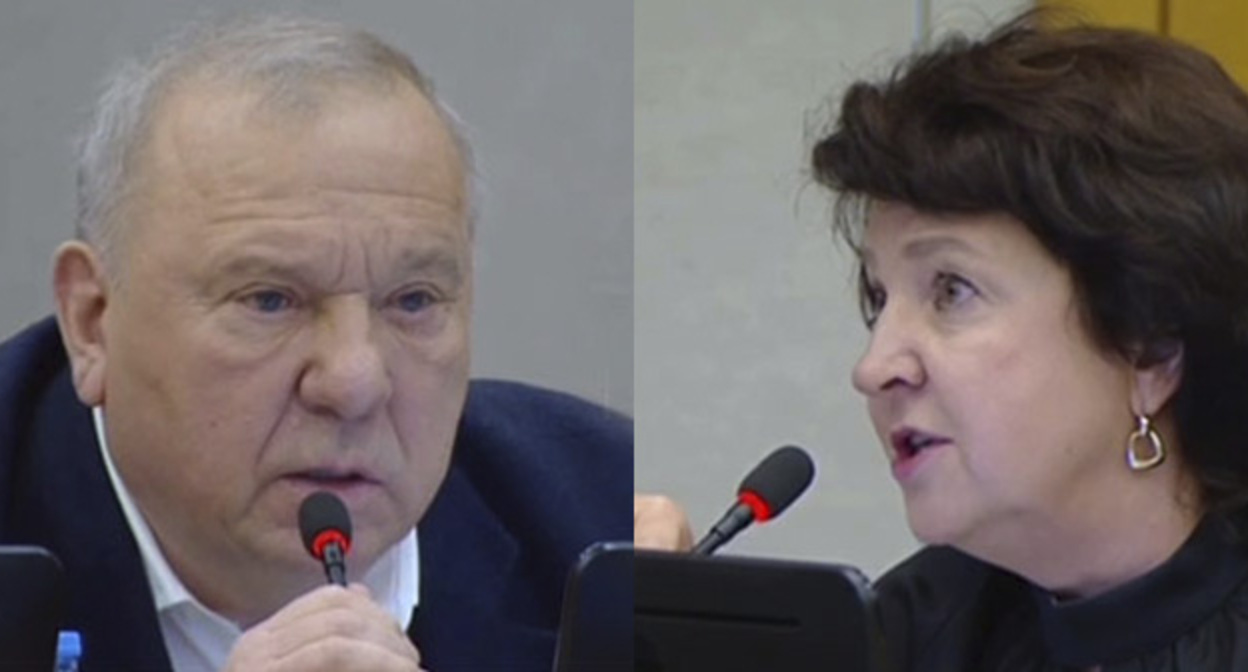 Владимир Шаманов и Анжелика Глазкова. Коллаж "Кавказского узла". Скриншот видео https://t.me/bloodysx/48228