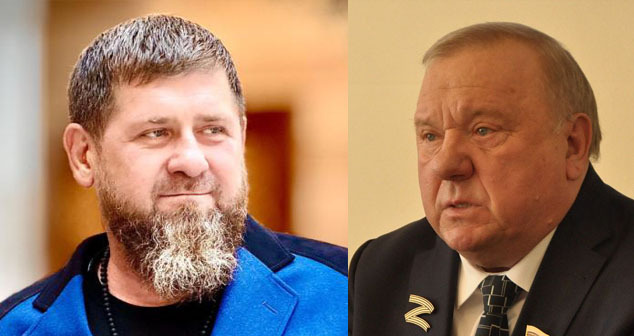 Рамзан Кадыров (слева) и Владимир Шаманов. Коллаж "Кавказского узла". Фото: "Грозный-Информ" https://www.grozny-inform.ru https://www.asu.ru