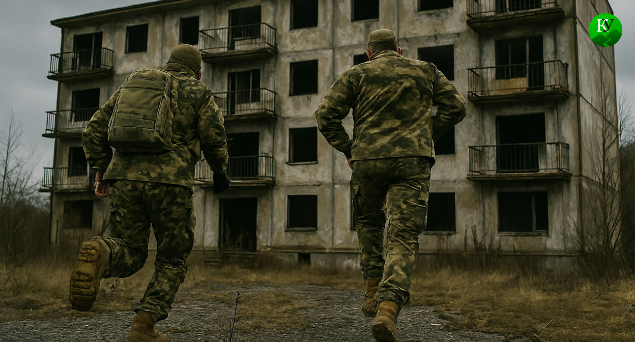 Военные на СВО. Иллюстрация создана «Кавказским узлом» с помощью ИИ в программе Copilot 