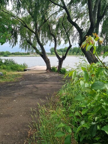 Место происшествия. На берегу виден пирс, на котором отдыхали подростки. Фото из телеграм-канала Алексея Аванесяна https://t.me/avanesian45/383