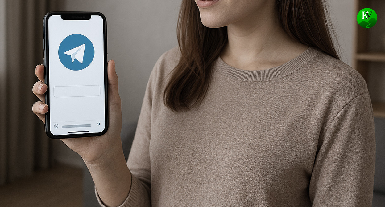 Девушка и Телеграм. Иллюстрация создана «Кавказским узлом» с помощью ИИ в программе Copilot 