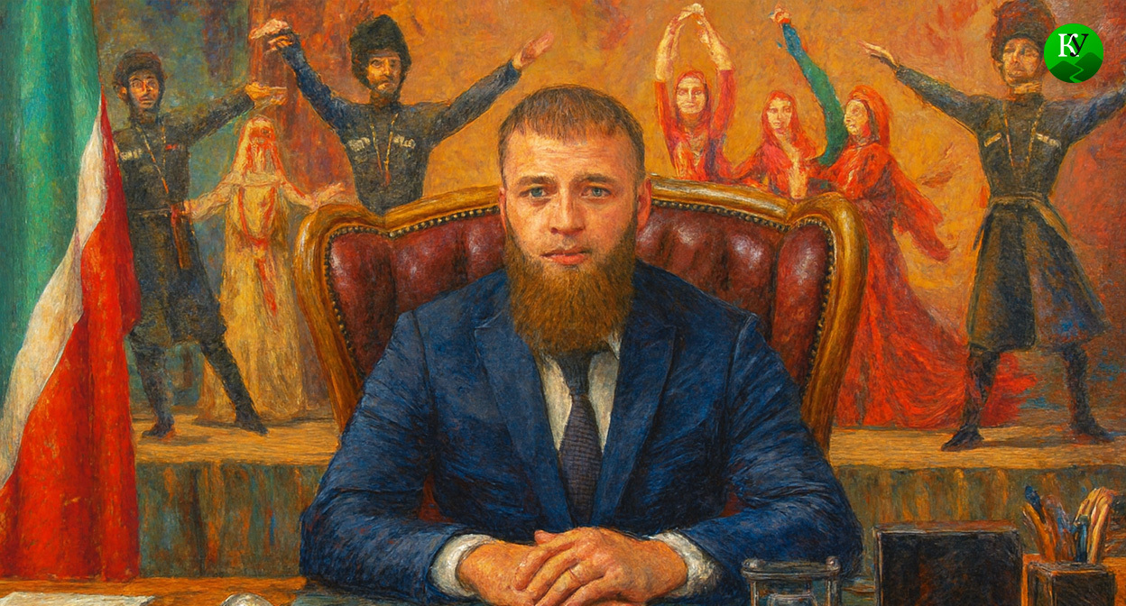 Иса Ибрагимов. Иллюстрация создана «Кавказским узлом» с помощью ИИ в программе Copilot 