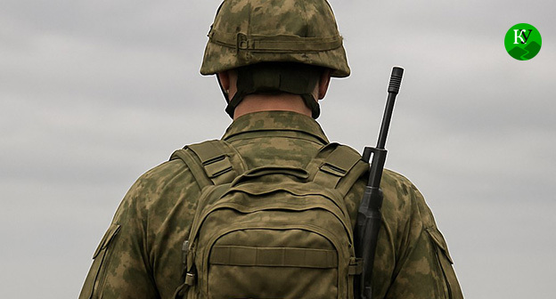 Военнослужащий. Иллюстрация "Кавказского узла" созданная в ИИ при помощи программы Copilot