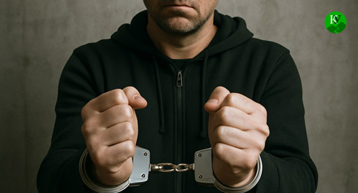 Мужчина в наручниках. Иллюстрация "Кавказского узла" созданная при помощи программы ИИ в программе Copilot