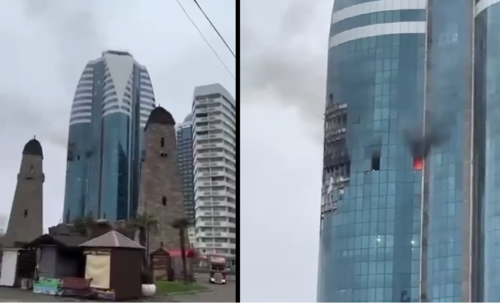 Башня  «Грозный сити» 05 декабря 2025. Скриншоты видео https://t.me/rusnews/77582