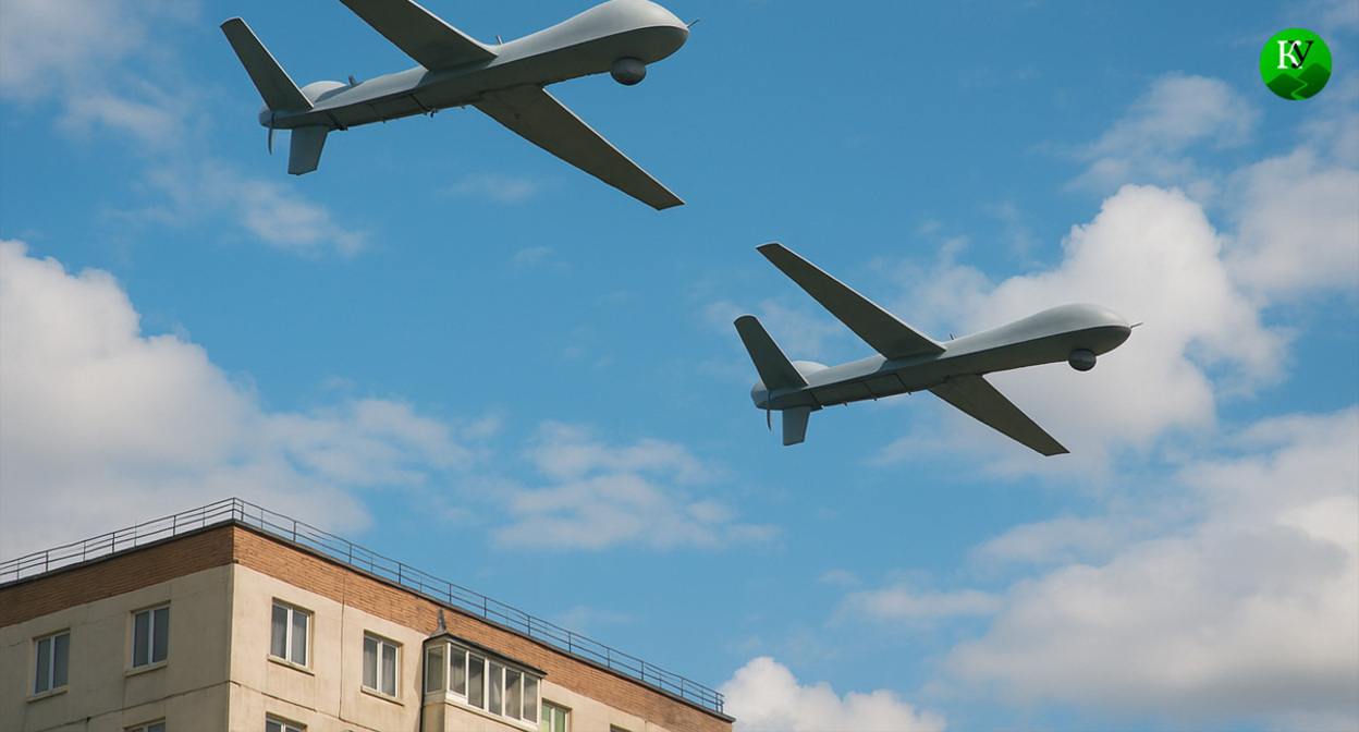 БПЛА. Иллюстрация создана «Кавказским узлом» с помощью ИИ в программе Copilot