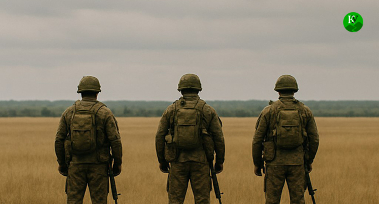 Военнослужащие. Иллюстрация "Кавказского узла" созданная ИИ при помощи программы Copilot