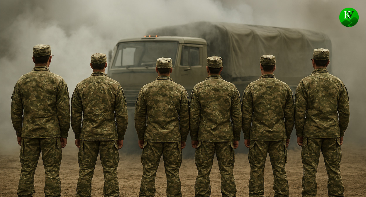 Военные на СВО. Иллюстрация создана «Кавказским узлом» с помощью ИИ в программе Copilot
