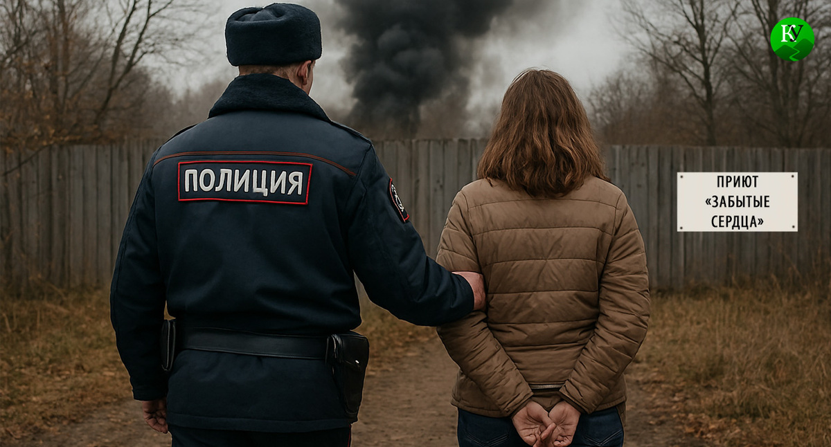 Задержание владелицы приюта. Иллюстрация создана «Кавказским узлом» с помощью ИИ в программе Copilot