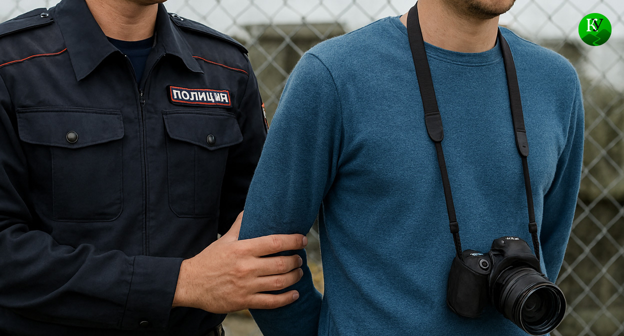 Задержание блогера. Иллюстрация создана «Кавказским узлом» с помощью ИИ в программе Copilot