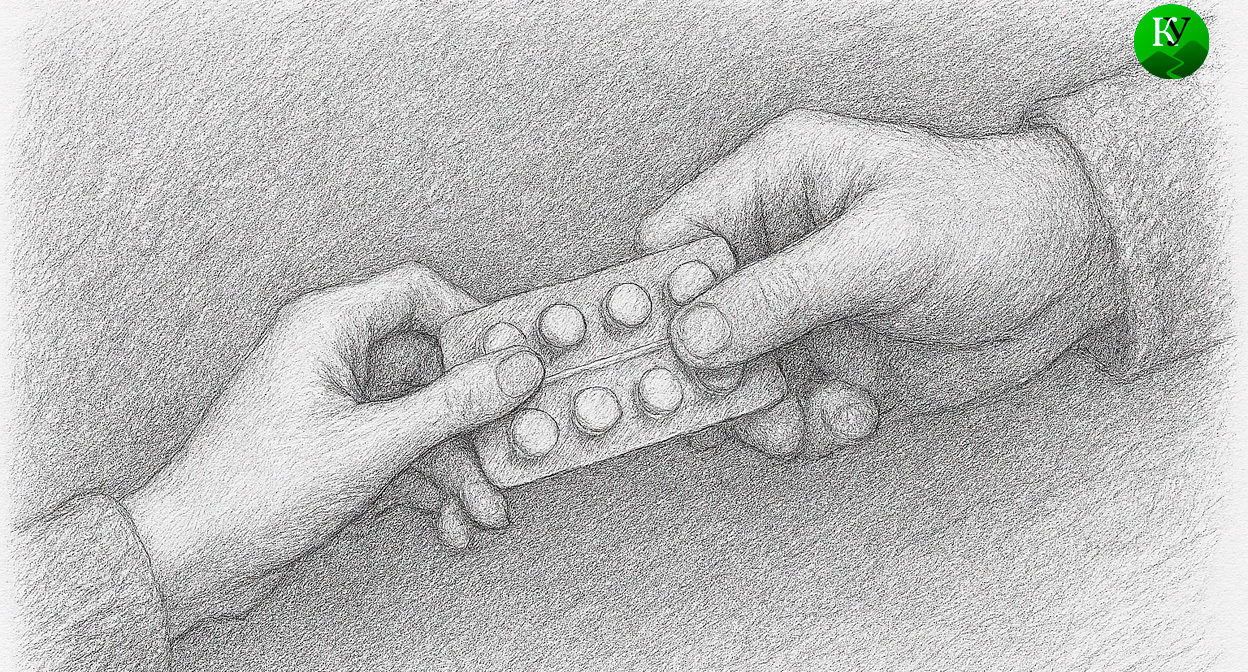 Передача лекарства. Иллюстрация создана «Кавказским узлом» с помощью ИИ в программе Copilot