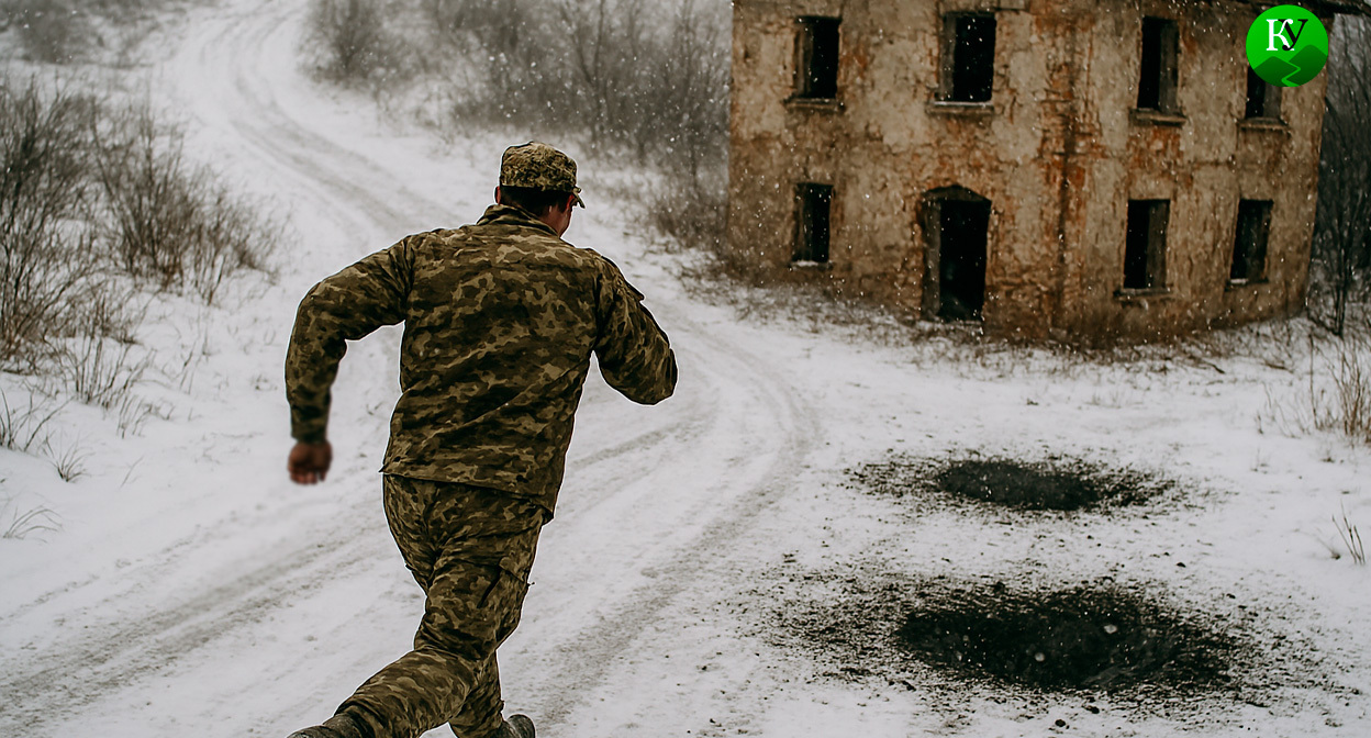 Военный на СВО. Иллюстрация создана «Кавказским узлом» с помощью ИИ в программе Copilot