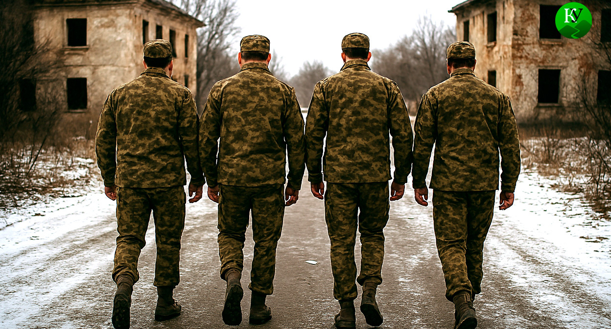 Военные на СВО. Иллюстрация создана «Кавказским узлом» с помощью ИИ в программе Copilot