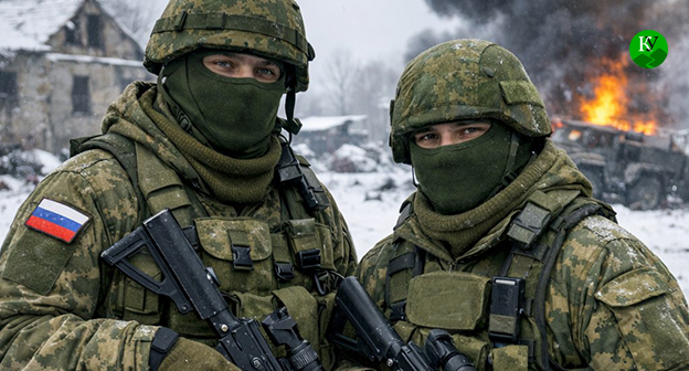 Военнослужащие. Иллюстрация создана "Кавказским узлом" с помощью ИИ в программе Copilot