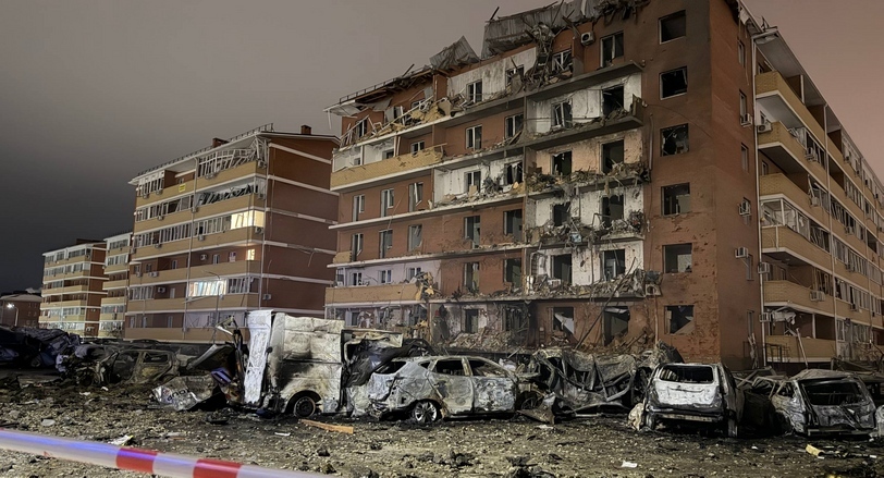 Последствия атаки беспилотника в ауле Новая Адыгея. Фото из телеграм-канала Мурата Кумпилова https://t.me/muratkumpilov/18302