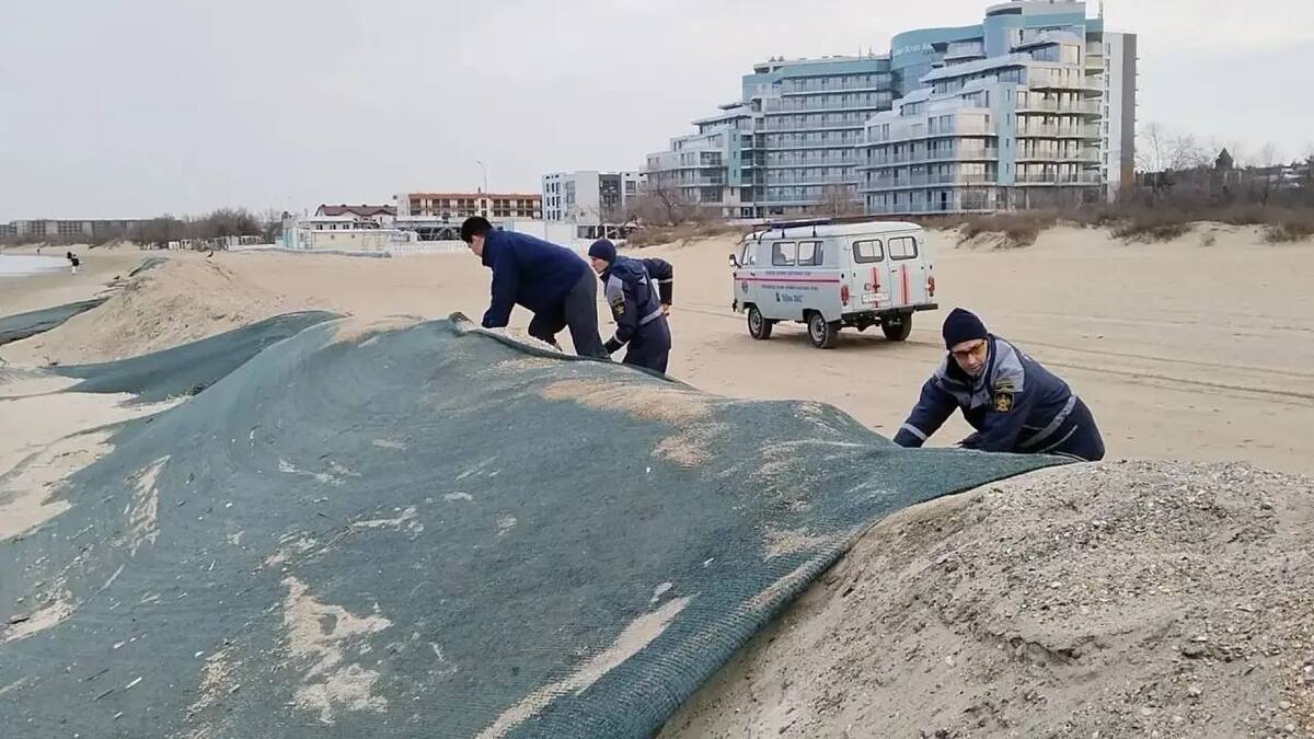 Пляж Анапы. 29 января 2026 г. Фото: https://t.me/opershtab23/14928