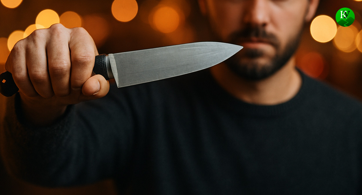 Мужчина с ножом. Иллюстрация создана «Кавказским узлом» с помощью ИИ в программе Copilot