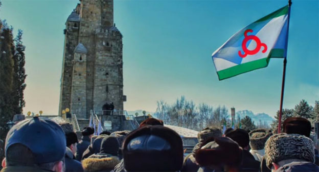 Акция в память о депортации ингушей в Назрани. 23 февраля 2026 г. Фото: https://www.instagram.com/p/DVGL7fqiAfg/?img_index=12 принадлежит компании Meta деятельность которой запрещена в России