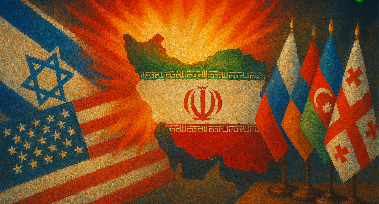 Война в Иране. Иллюстрация создана "Кавказским узлом" с помощью ИИ в программе Copilot