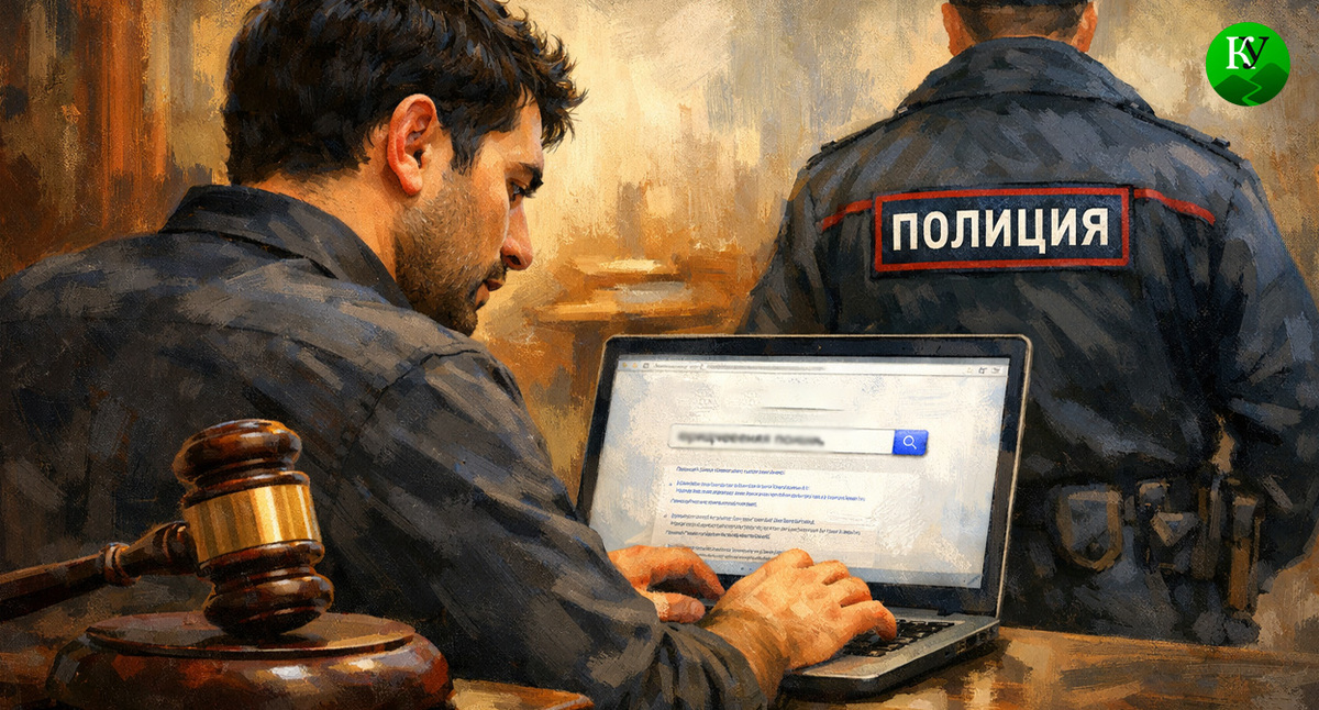 Мужчина ищет информацию в интернете. Иллюстрация создана «Кавказским узлом» с помощью ИИ в программе Copilot