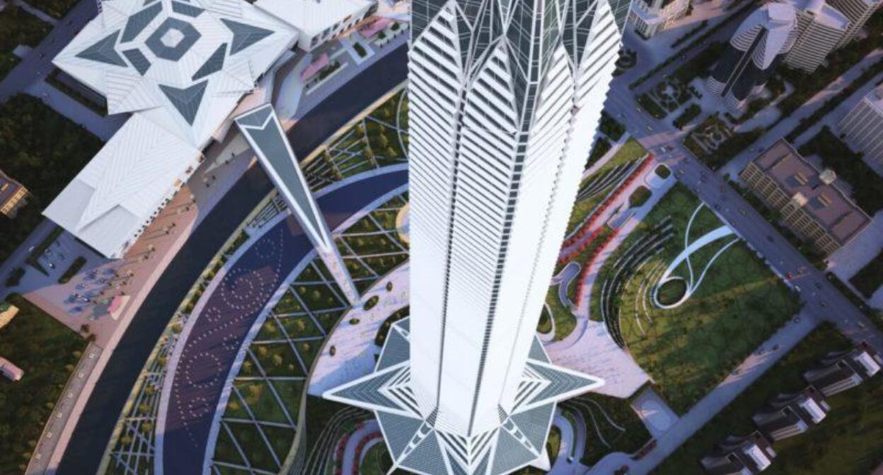 Строительство небоскреба "Ахмат-тауэр" в Грозном. Фото: Грозный Информ https://www.grozny-inform.ru/news/society/182258/