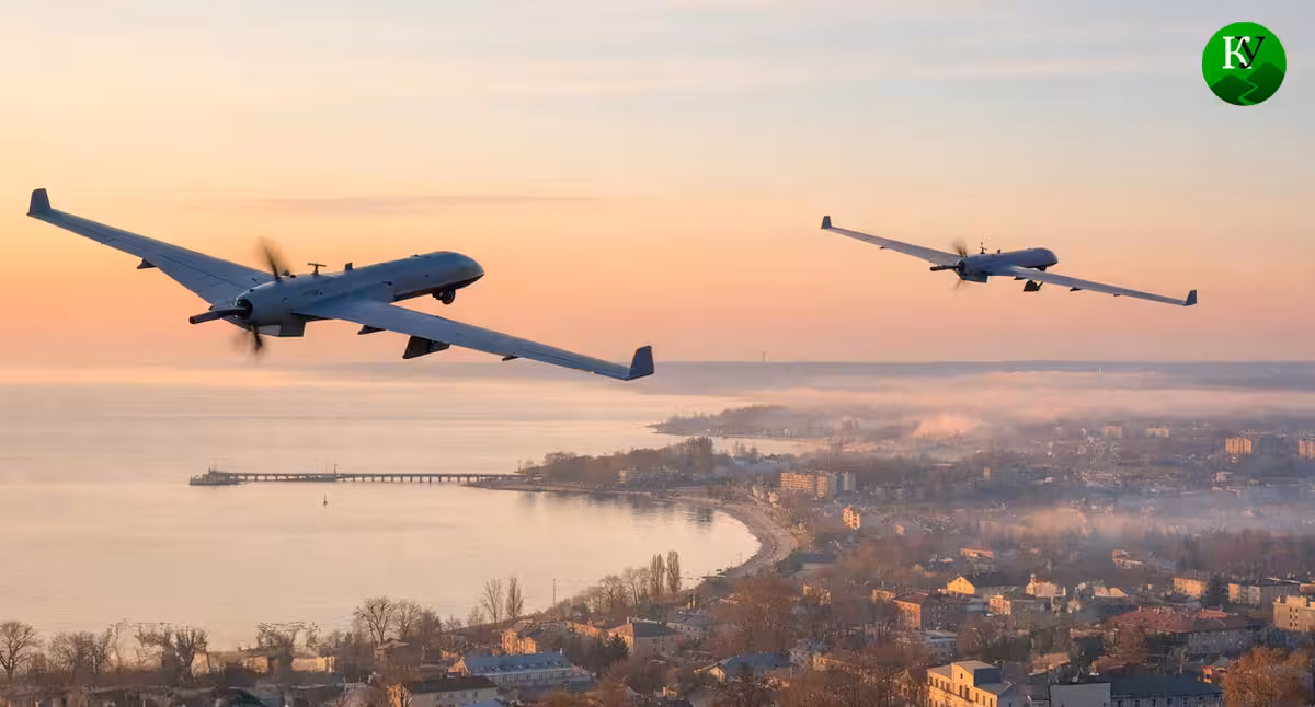 БПЛА над городом. Иллюстрация создана «Кавказским узлом» с помощью ИИ в программе Copilot