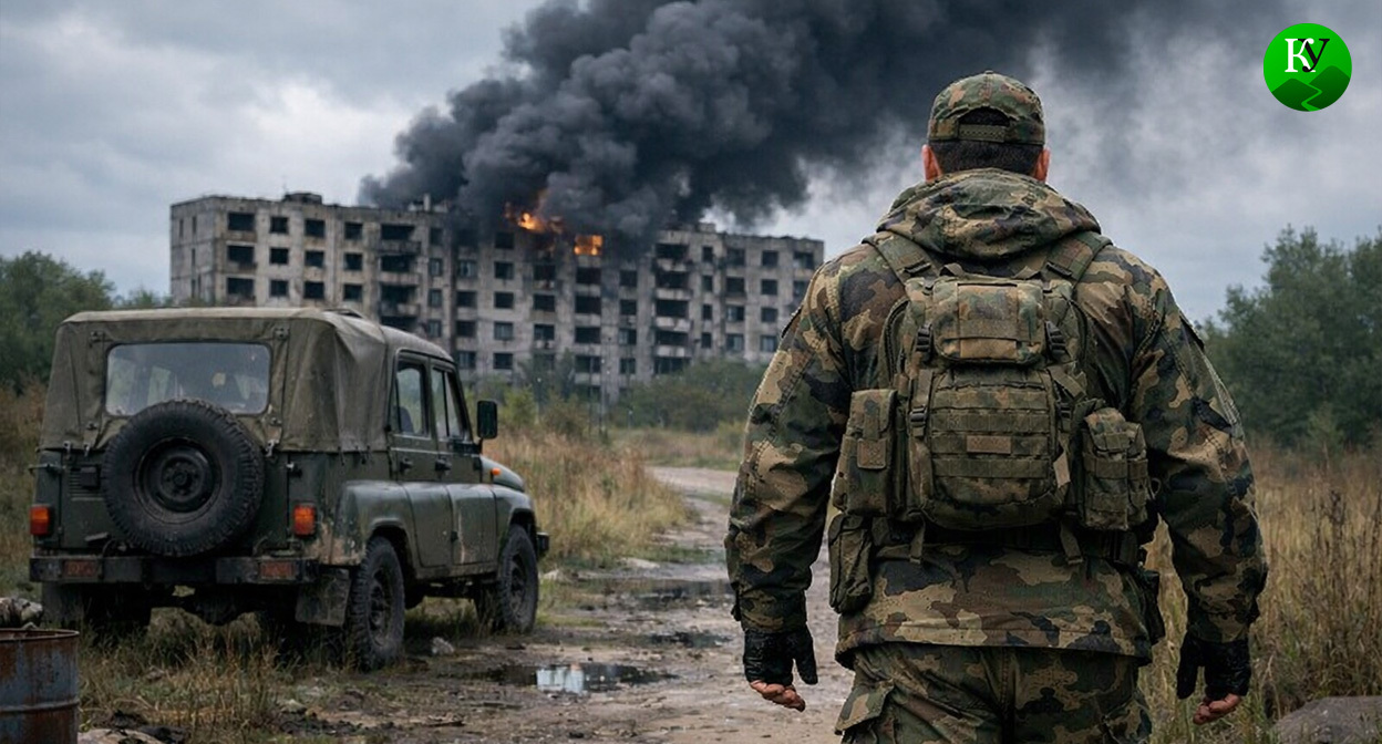 Военный на СВО. Иллюстрация создана «Кавказским узлом» с помощью ИИ в программе Copilot