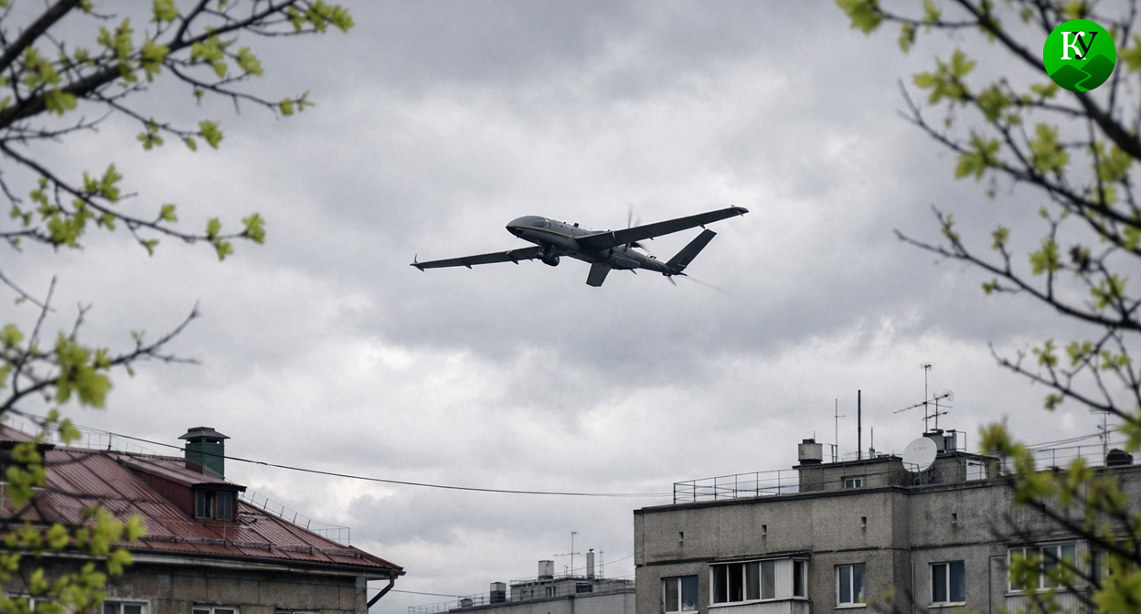 БПЛА в небе. Иллюстрация создана «Кавказским узлом» с помощью ИИ в программе Copilot