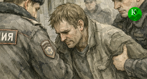 Сотрудники полиции задерживают мужчину. Иллюстрация создана "Кавказским узлом" при помощи ИИ в программе Copilot Сотрудники полиции задерживают мужчину. Иллюстрация создана "Кавказским узлом" при помощи ИИ в программе Copilot