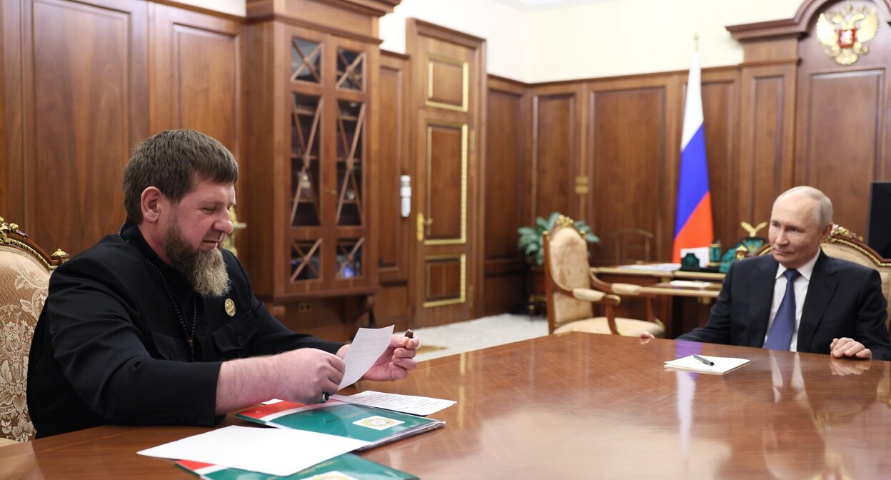 Кадыров и Путин. Фото: пресс-служба Кремля.
