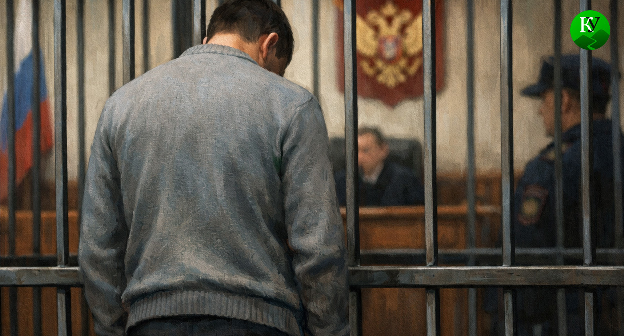 Мужчина в суде. Иллюстрация создана «Кавказским узлом» с помощью ИИ в программе Copilot