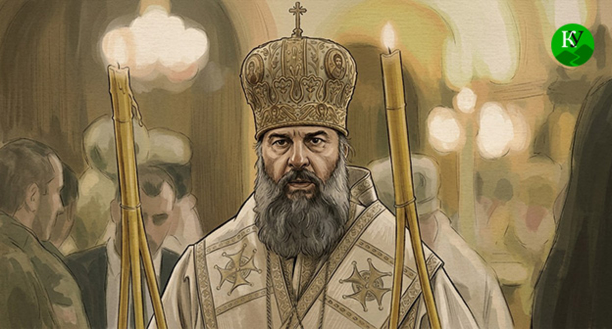 Митрополит Сенакский и Чхороцкуйский Шио. Иллюстрация создана "Кавказским узлом" при помощи ИИ в программе Copilot
