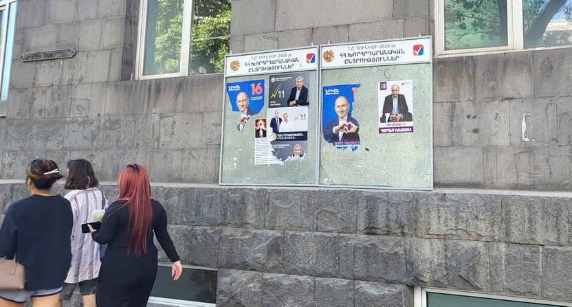 Предвыборная агитация в Ереване. 5 мая 2026 года. Фото Алвард Григорян для "Кавказского узла". Предвыборная агитация в Ереване. 5 мая 2026 года. Фото Алвард Григорян для "Кавказского узла".