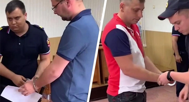 Иван Таценко и Евгений Самонов в зале суда. Фото: opskuban / T.me Иван Таценко и Евгений Самонов в зале суда. Фото: opskuban / T.me