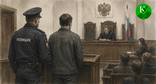 Мужчина в зале суда. Иллюстрация создана "Кавказским узлом" при помощи ИИ в программе Copilot