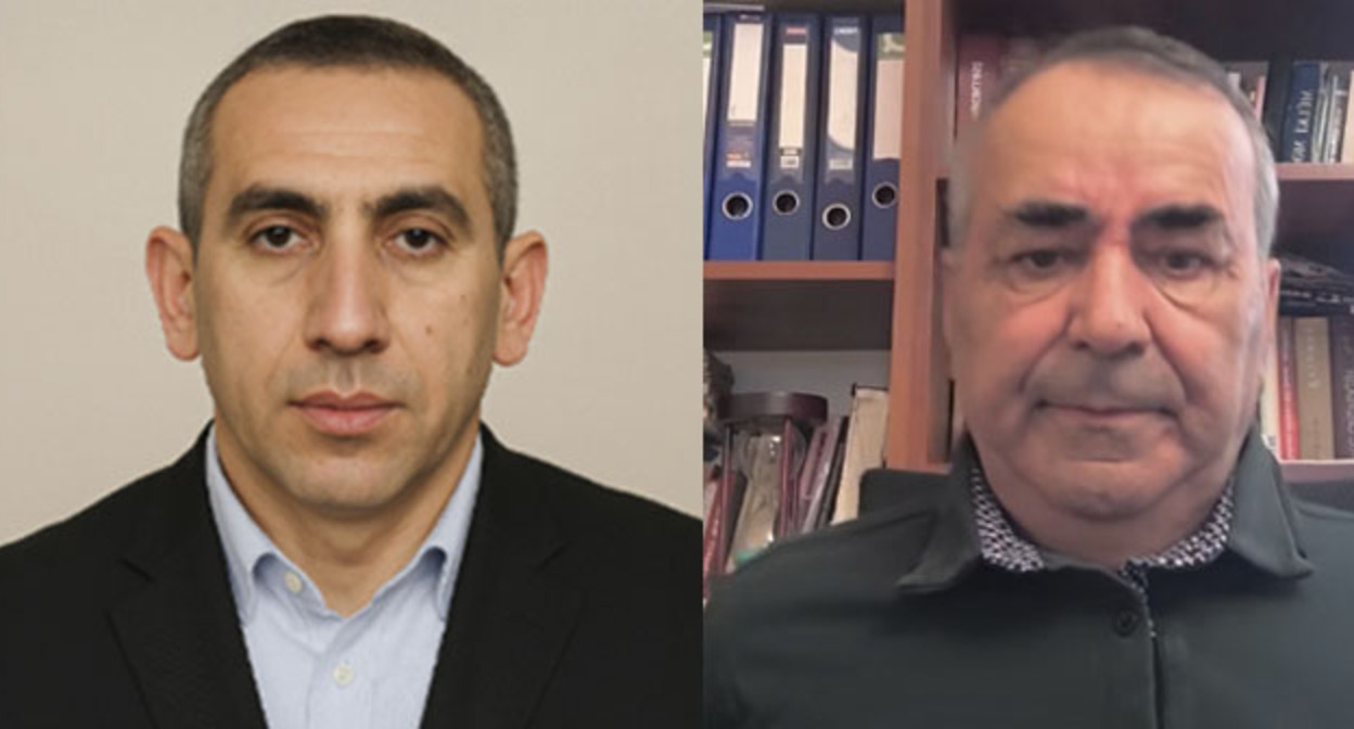 Эльмир Садыгов (справа) и Назим Мусаев. Коллаж "Кавказского узла". Скриншот видео https://www.youtube.com/watch?v=h_Q0ImbZ7LY https://www.meydan.tv/ru/article/arestovan-dyadya-blogera-turala-sadygly/ Эльмир Садыгов (справа) и Назим Мусаев. Коллаж "Кавказского узла". Скриншот видео https://www.youtube.com/watch?v=h_Q0ImbZ7LY https://www.meydan.tv/ru/article/arestovan-dyadya-blogera-turala-sadygly/