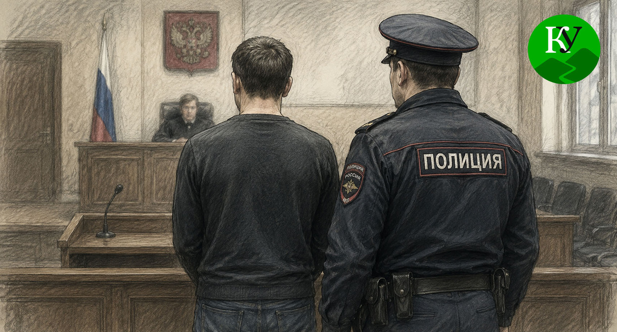 Мужчина в зале суда. Иллюстрация создана "Кавказским узлом" при помощи ИИ в программе Copilot