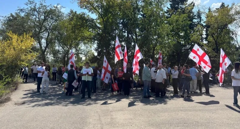 Акция протеста в Крцанисском лесопарке. Фото: "Интерпрессньюс" https://www.interpressnews.ge/ru/article/177483-v-krtsanisskom-lesoparke-proshla-aktsiia-protesta-protiv-stroitelstva-t-n-arabskikh-gorodkov