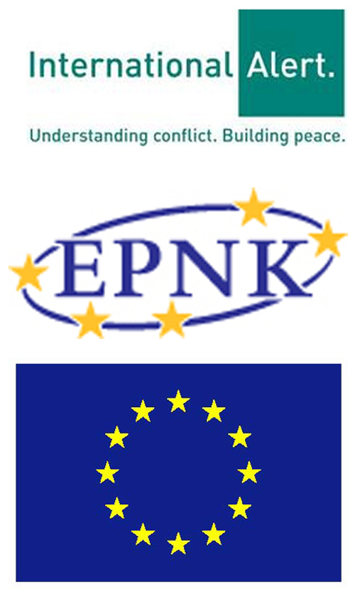 Логотипы International Alert, EPNK и EU. Логотипы International Alert, EPNK и EU.
